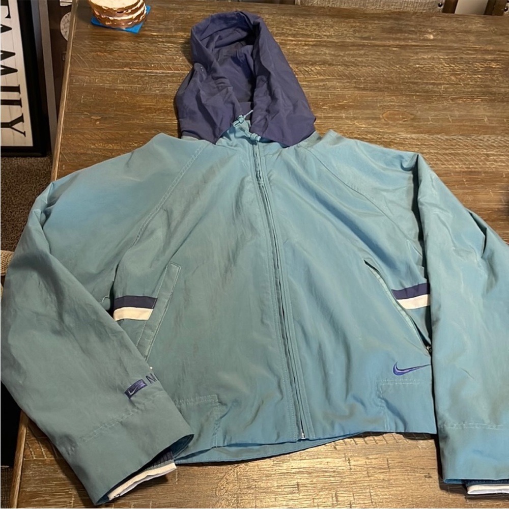 Vintage Nike Cropped Layered Zip Up Hoodie